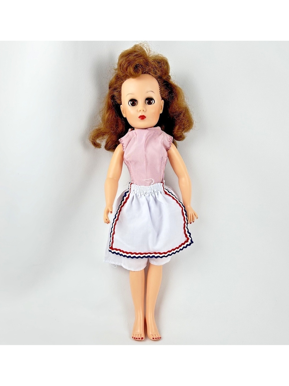 Vintage Cee & Dee Revlon Style Doll 1950s Brown Sleepy Eyes With Fur Coat
